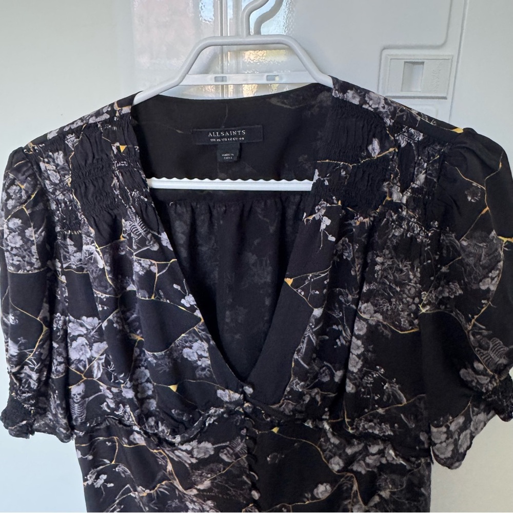 AllSaints Mini dress DEMI BURUBERU– Day Dress – Black size 12 - Picture 12 of 13
